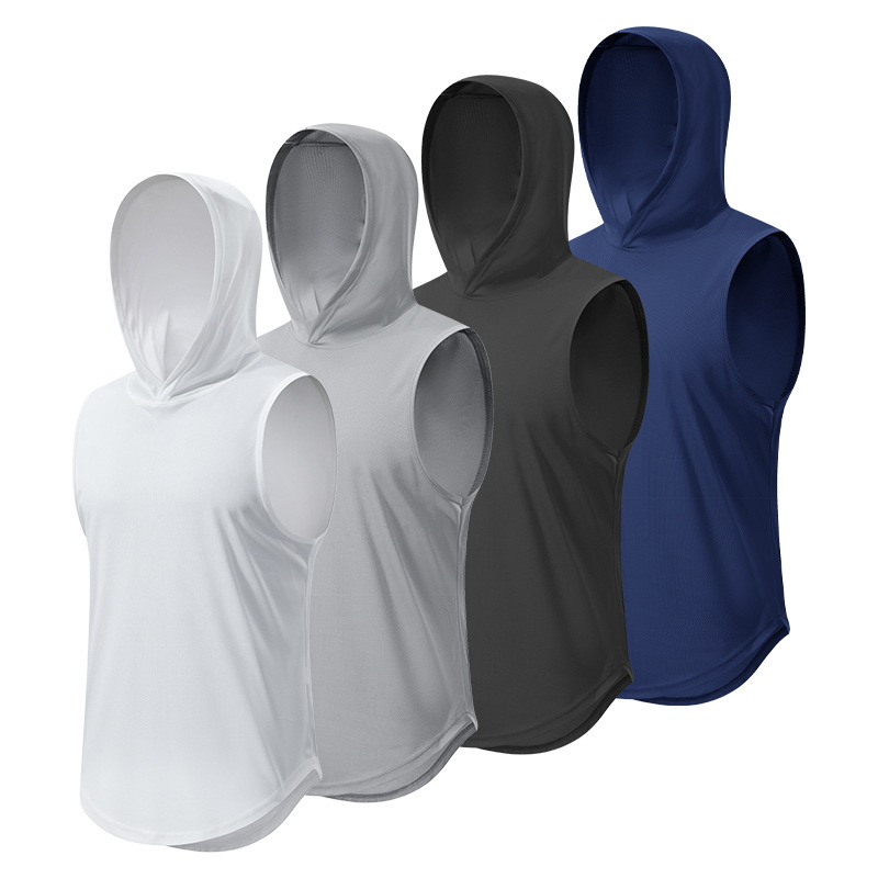 Men's Breathable Quick Dry Hooded Athletic Tank Top