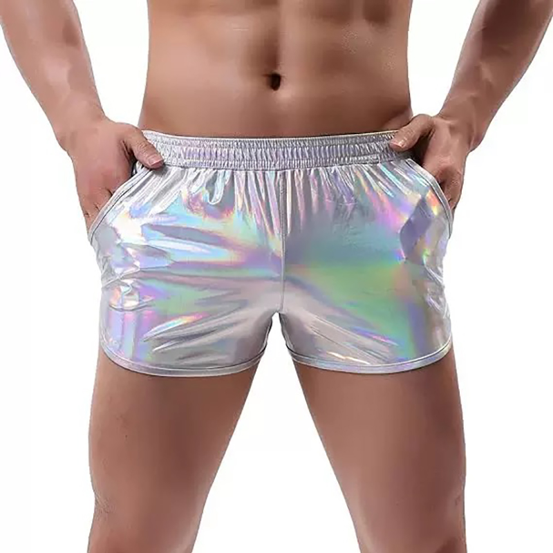 Customized Iridescent Color PU Leather Mens Boxers