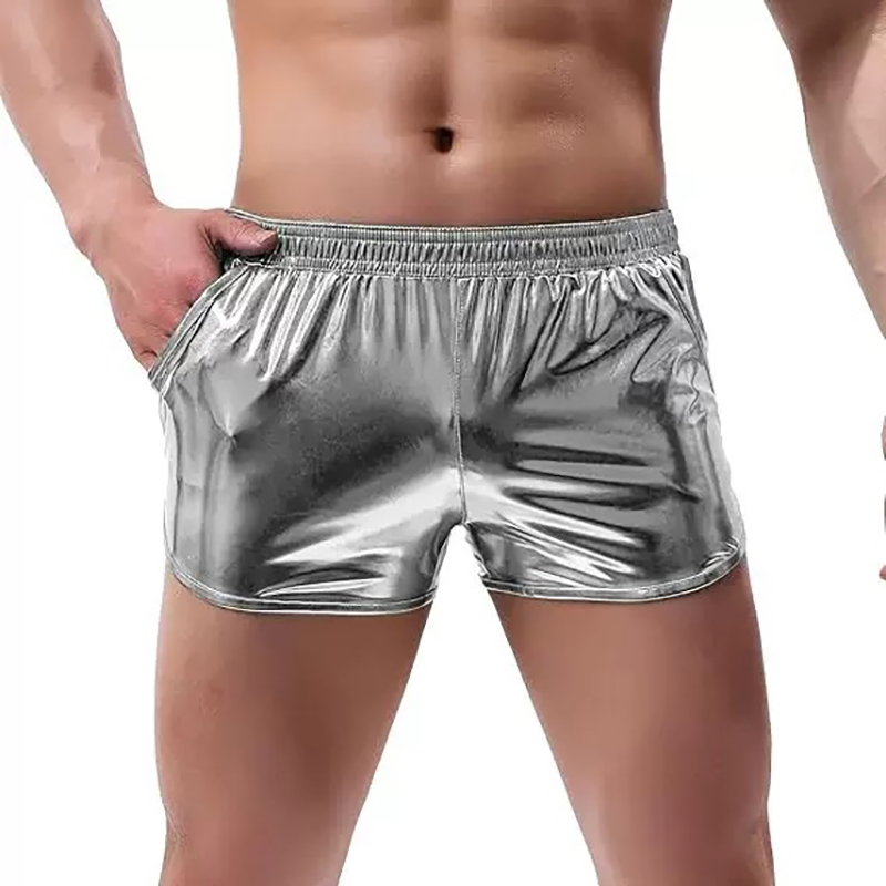 Customized Iridescent Color PU Leather Mens Boxers