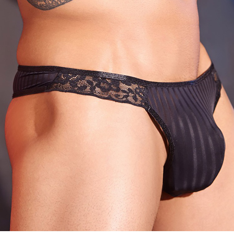 Men's Sexy Thongs with Lace Waistband