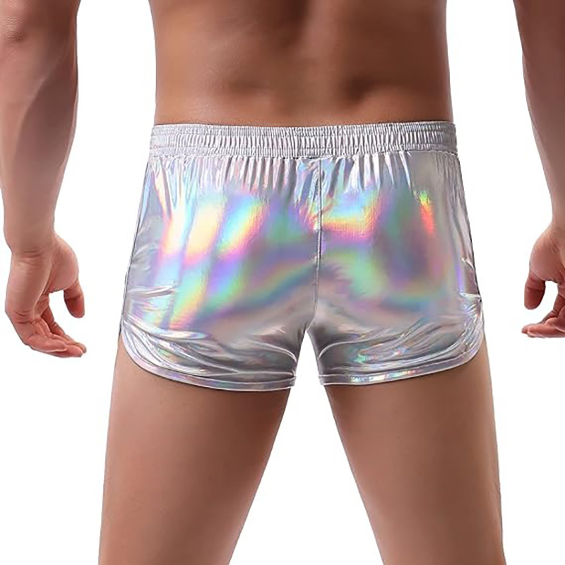 Customized Iridescent Color PU Leather Mens Boxers