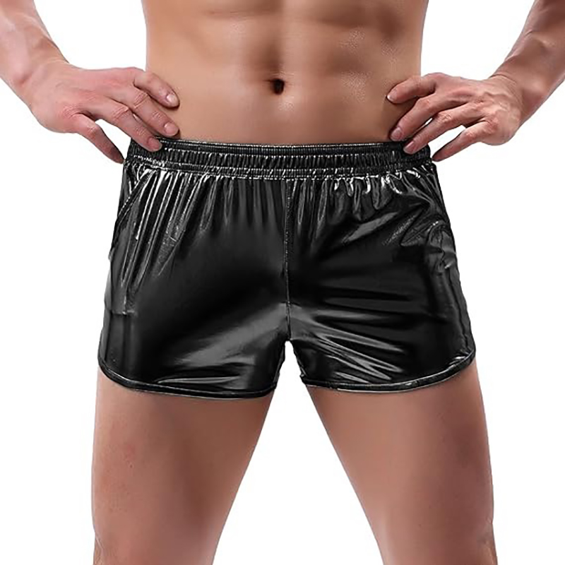 Customized Iridescent Color PU Leather Mens Boxers