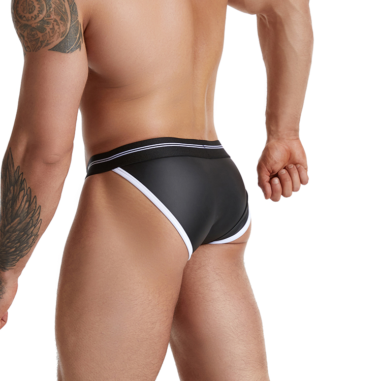 Wholesale Custom PU Leather Mens Sexy Briefs