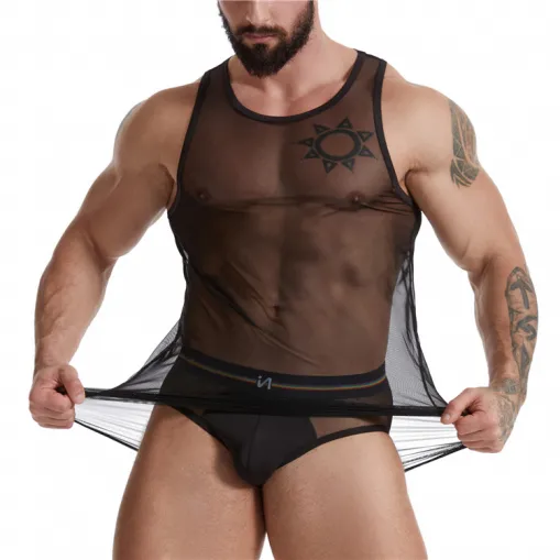 Mens Sexy Mesh See-through Underwear