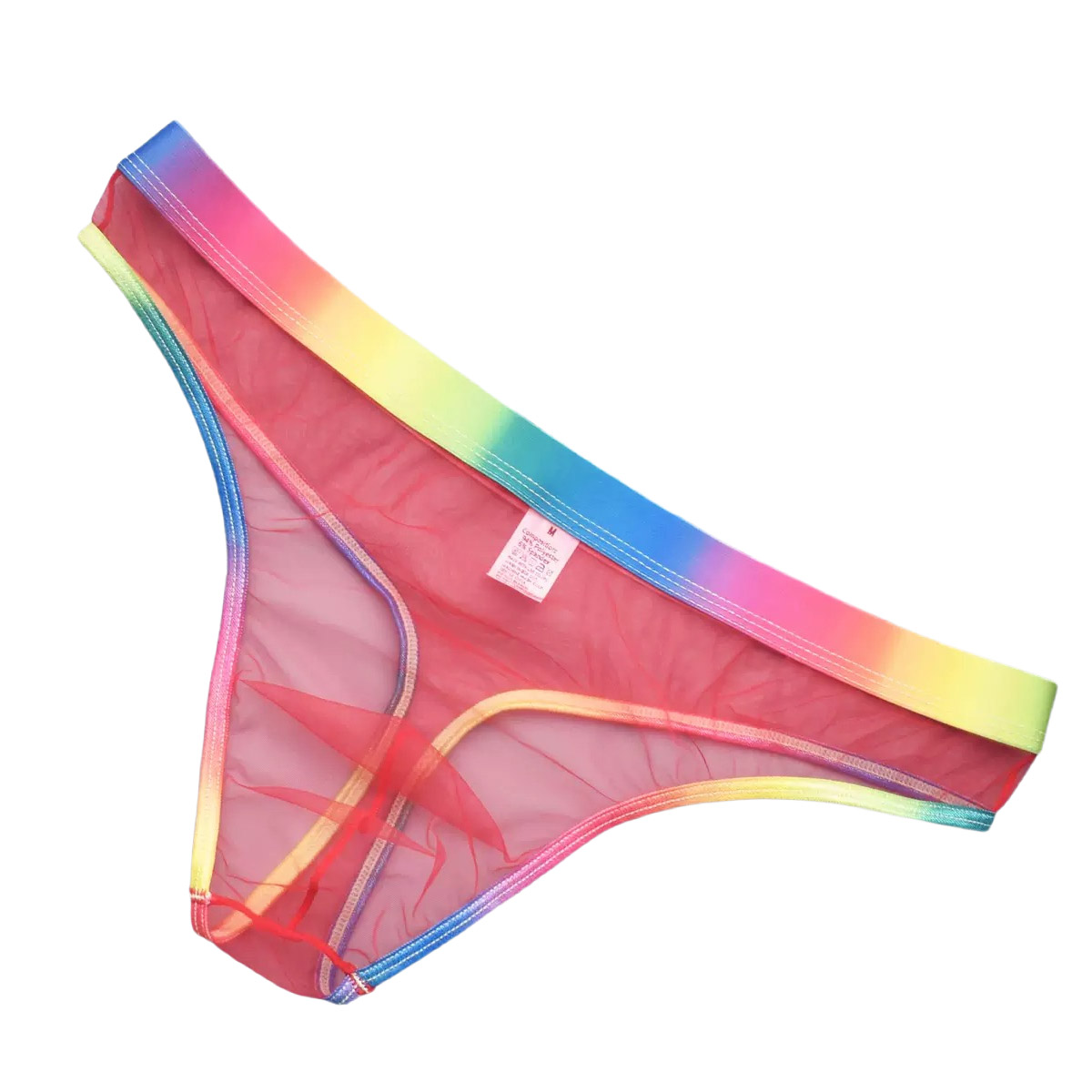 Rainbow Colorful Mesh Thong G-string for Men