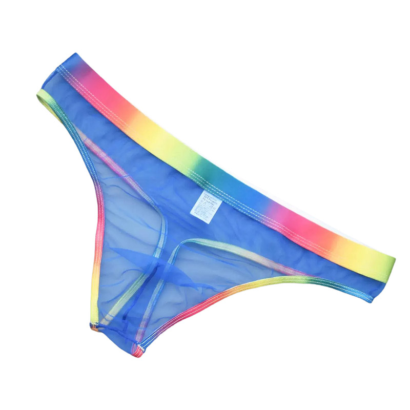 Rainbow Colorful Mesh Thong G-string for Men