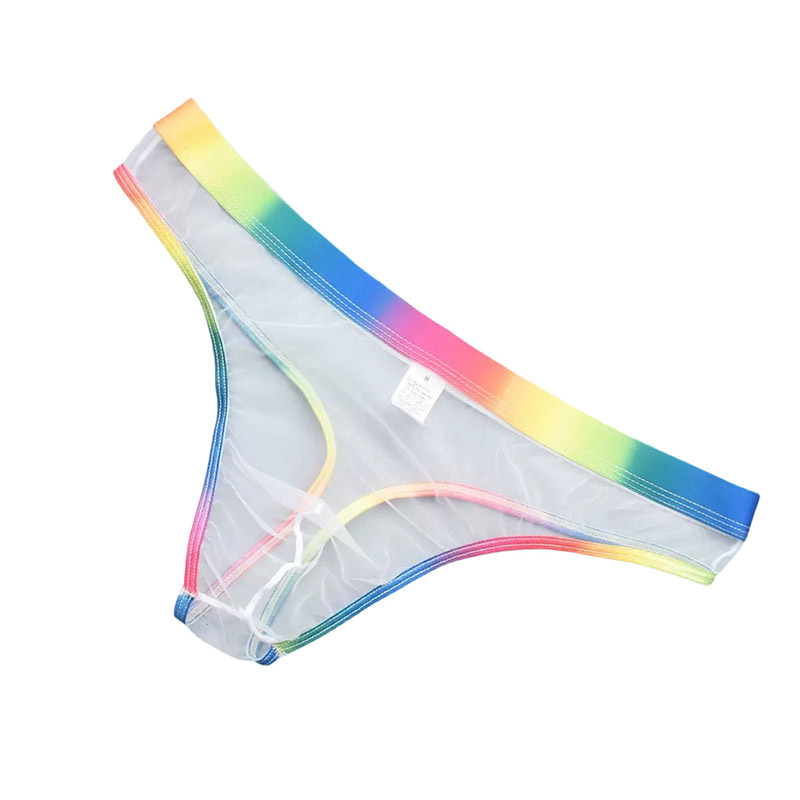 Rainbow Colorful Mesh Thong G-string for Men