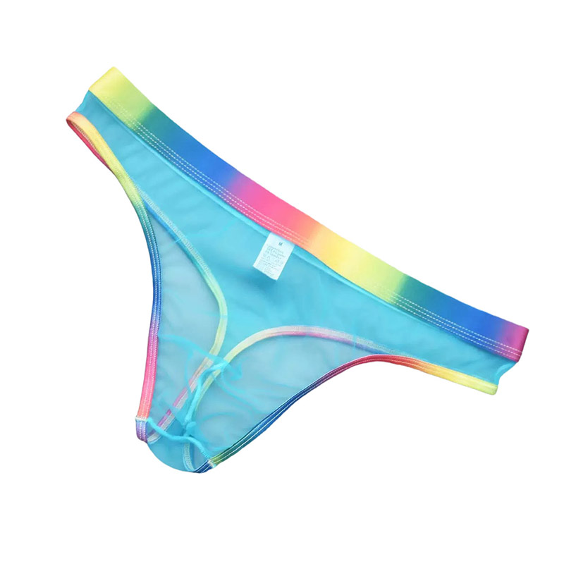 Rainbow Colorful Mesh Thong G-string for Men