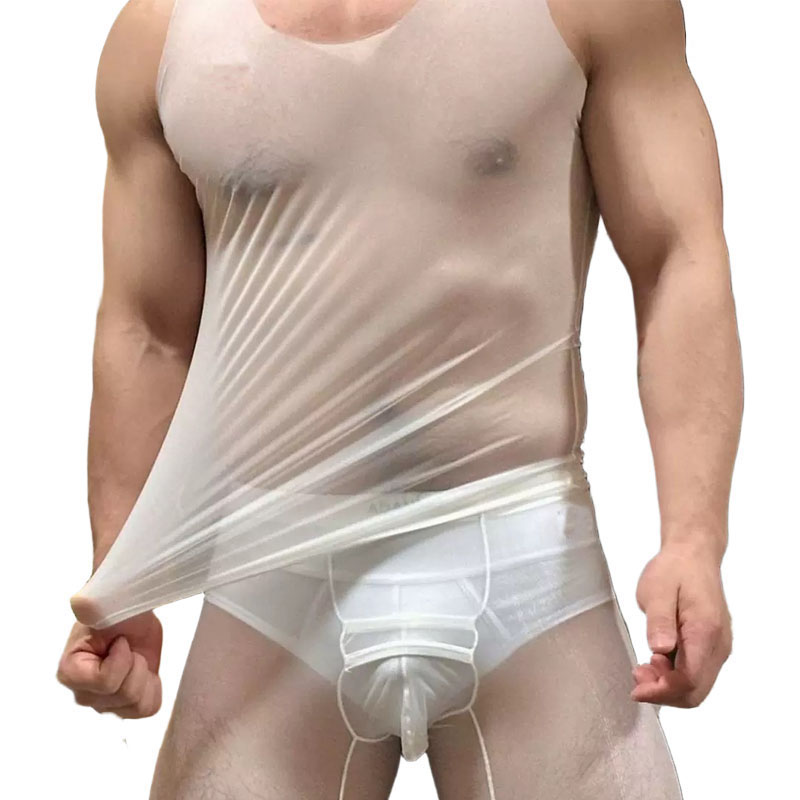 Breathable and See-through Mens Tank Top