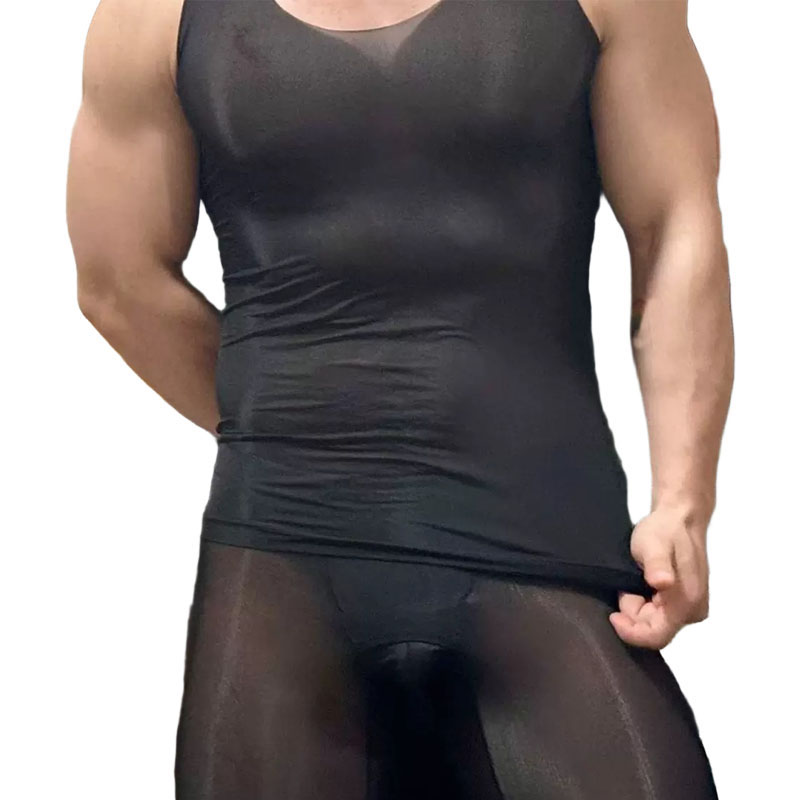 Breathable and See-through Mens Tank Top